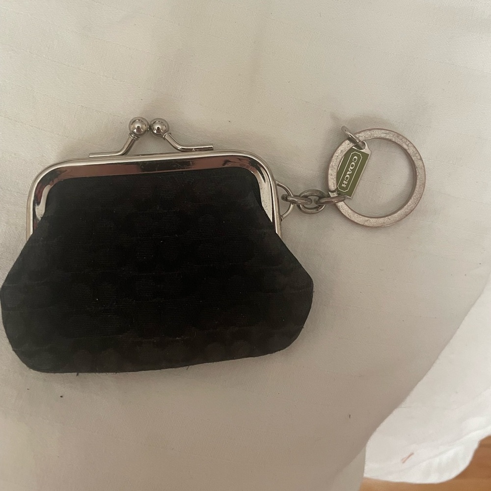Coach Black Coin Purse Keychain